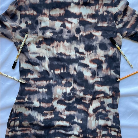 BcbgMaxAzria Walena 100%Silk Dress Ikat Color Splatter Print Size XS Can Fit S M - Picture 11 of 15